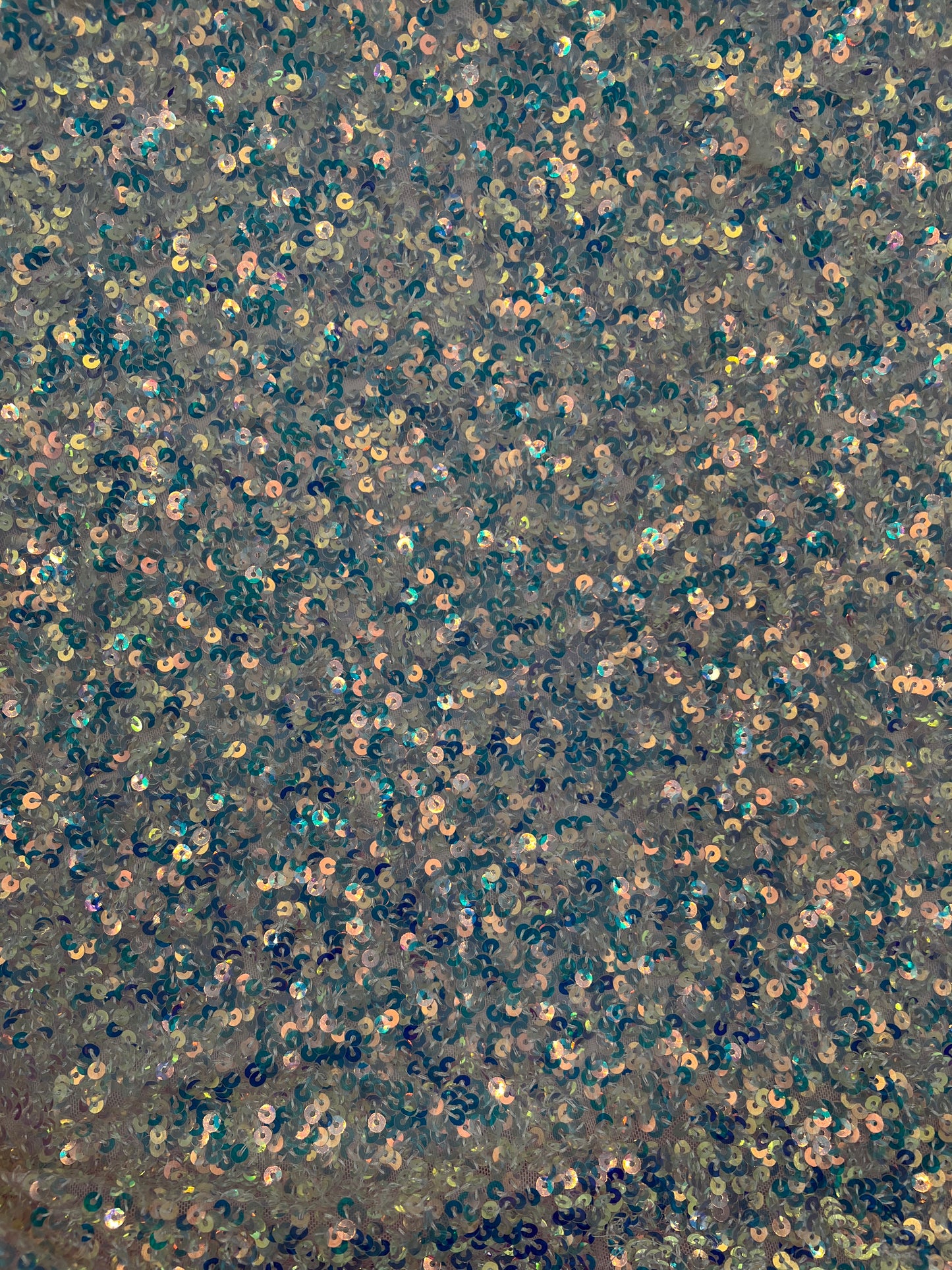 53xcm x 80 cm Rainbow sequin embroidery on nylon mesh