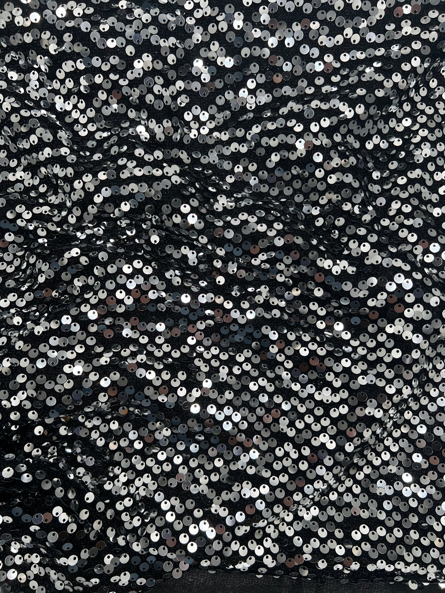 Black velvet silver sequins